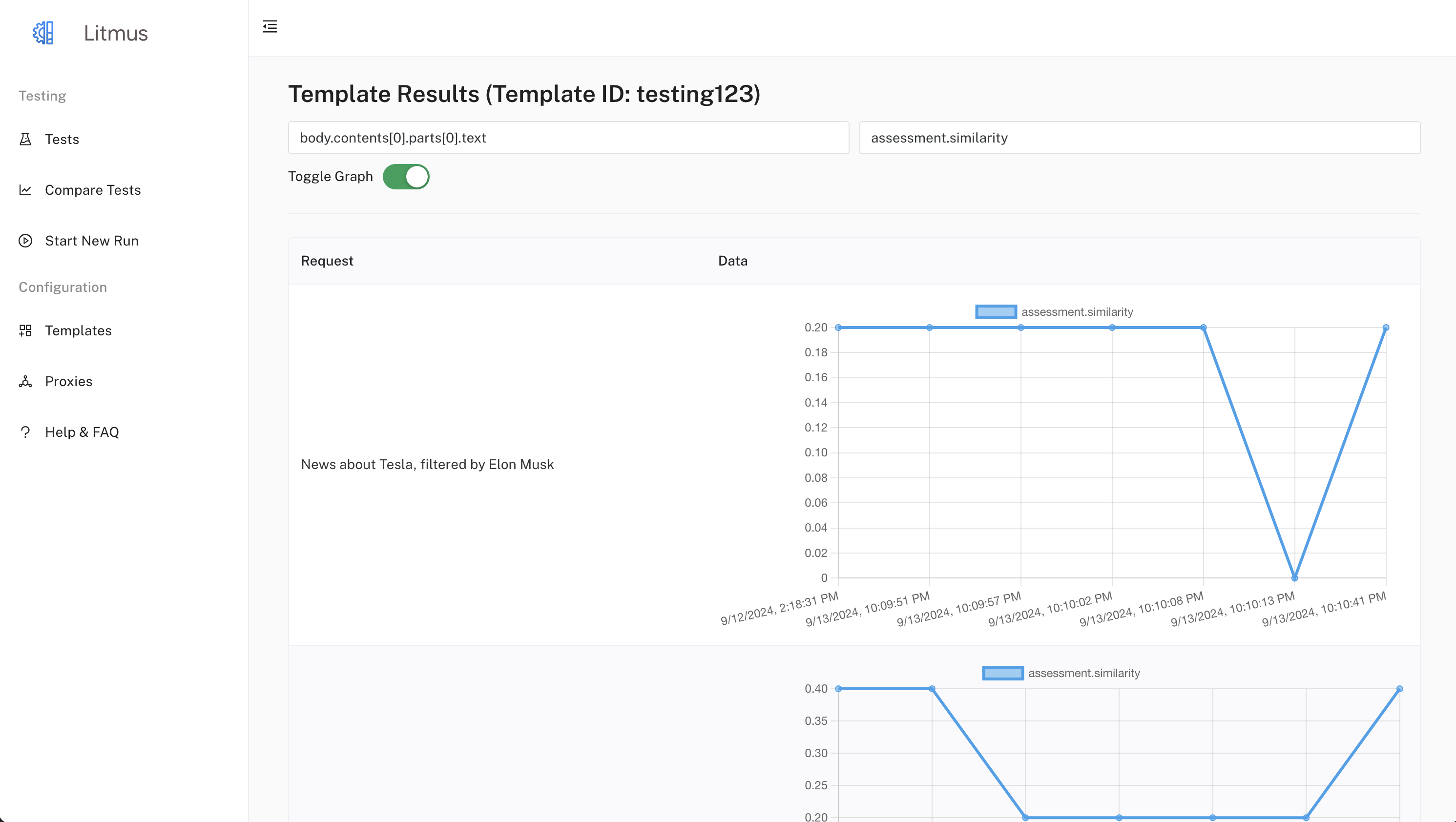 Compare using the UI