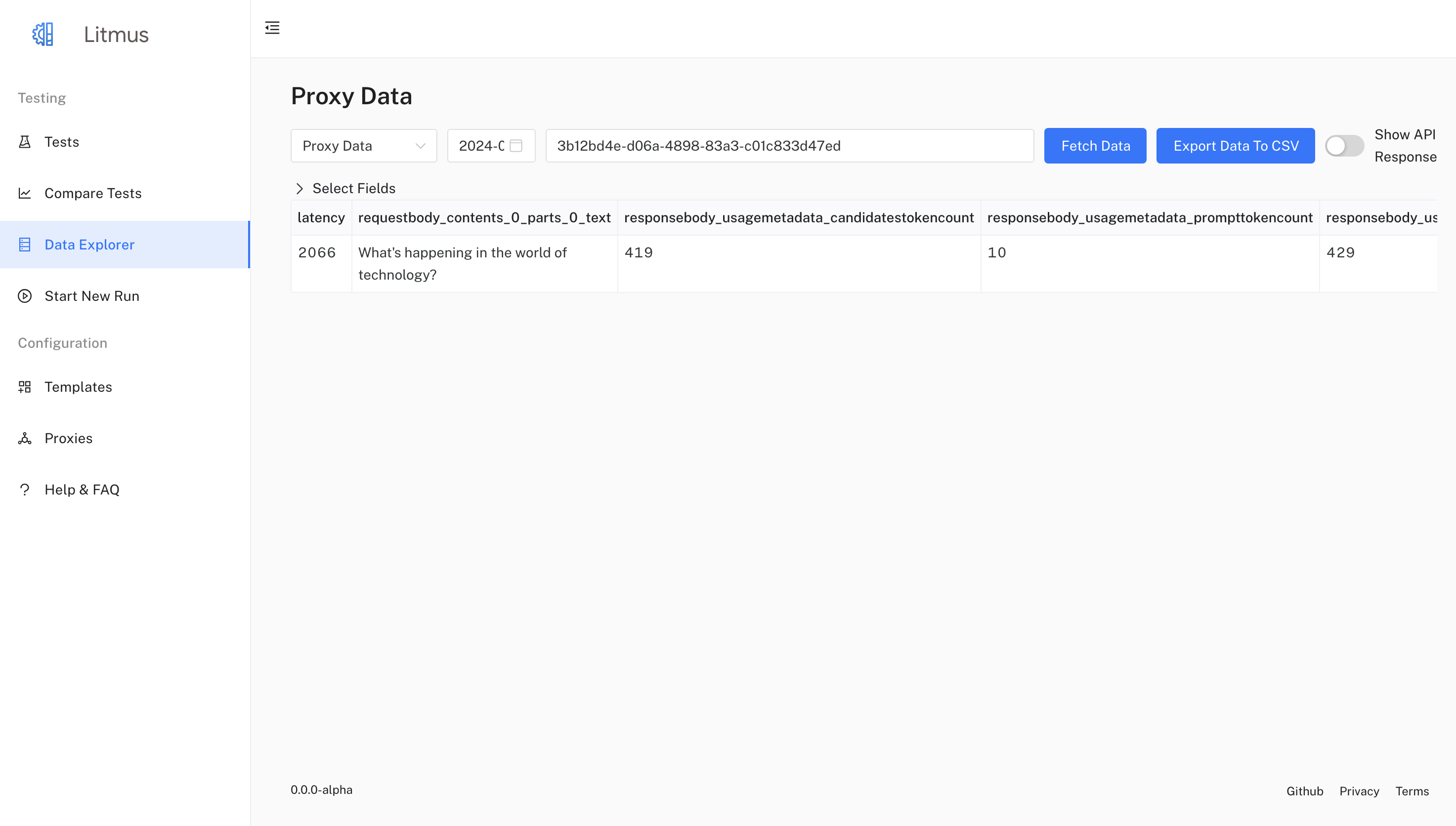 Data Explorer View